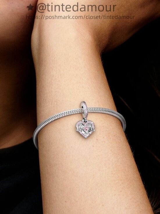 Pandora Heart & Mom Dangle Charm - Picture 2 of 2